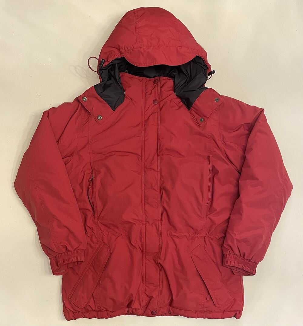 LL Bean Jacket Women Medium Red Hooded Insulated Parka Coat Outdoor Winter Warm